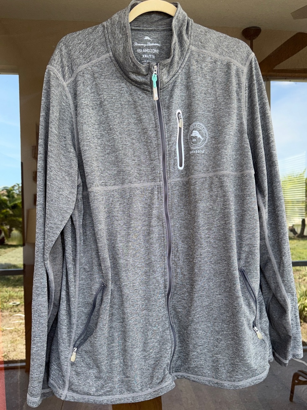 👉🏼NWOT👈🏼 Tommy Bahama Islandzone Men's Gray Full-Zip Performance Jacket Sz:XXL